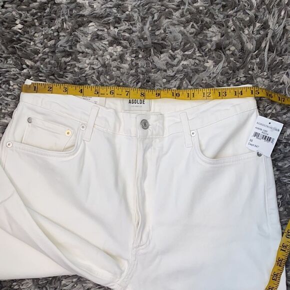Agolde White Nico High Rise Slim Fit Jeans Contemporary Casual Coastal - Picture 14 of 15